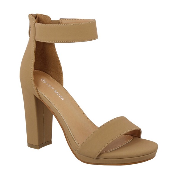 TOP Moda Shoes - Women’sClaire1 Chunky HighHeel Ankle Strap Sandal